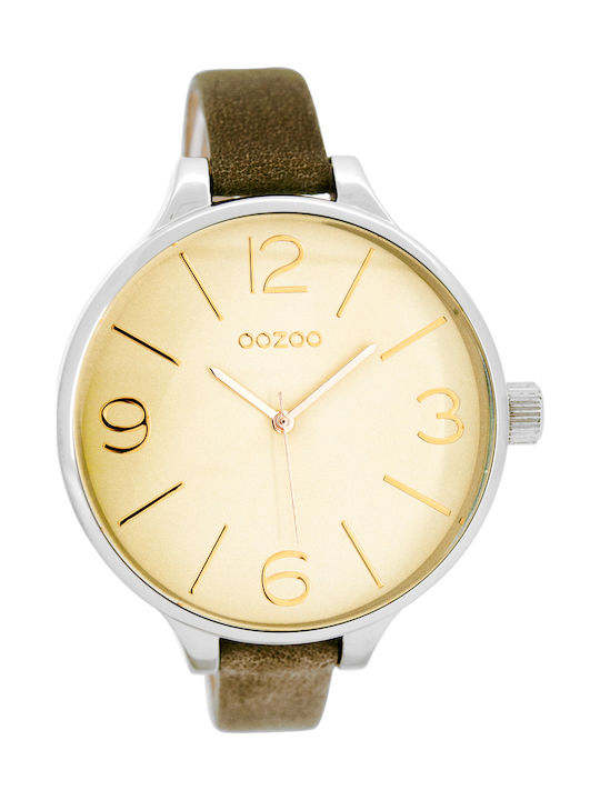 Oozoo Τimepieces Watch with Brown Leather Strap