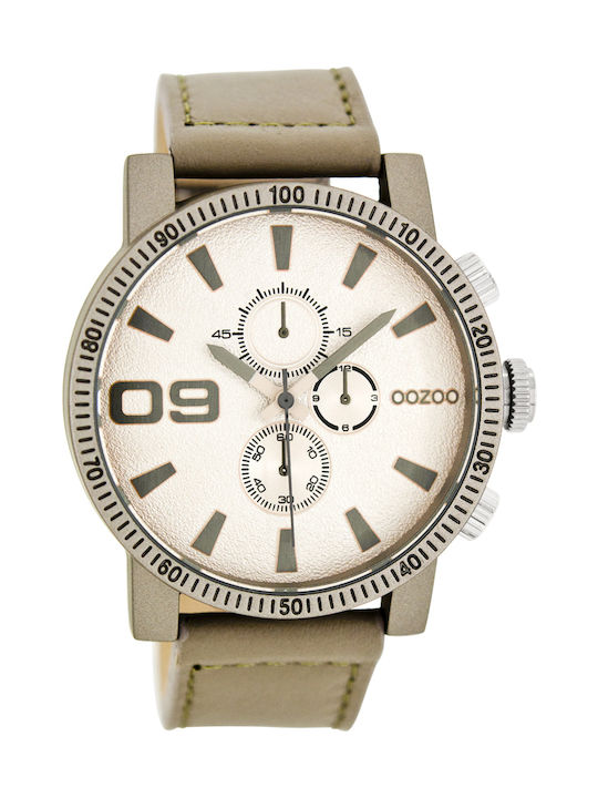 Oozoo Timepieces Watch Battery with Beige Leather Strap