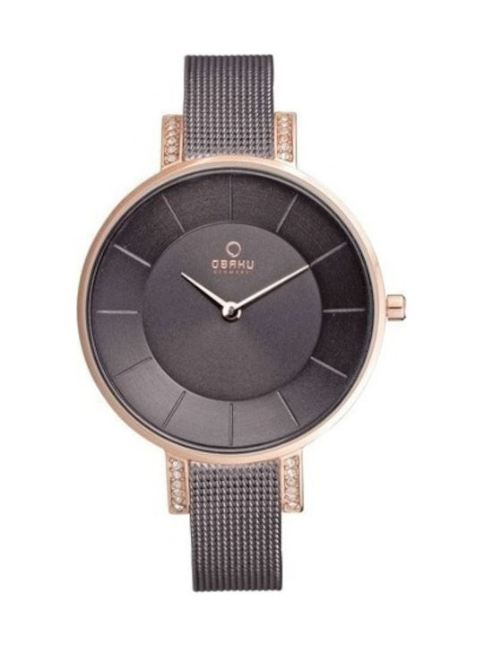 Obaku Uhr mit Schwarz Metallarmband V158LEVNMN