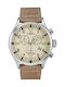 Timex The Waterbury Chronograph Uhr Chronograph Batterie mit Beige Lederarmband