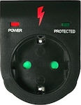 Geyer Single Socket with Surge Protection Black