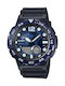 Casio Collection Analog/Digital Uhr Chronograph Batterie mit Blau Kautschukarmband