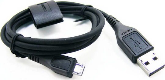 Nokia Data Cable Non Original Regular USB 2.0 to micro USB Cable Μαύρο 1m CA-101 1τμχ