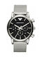 Emporio Armani Classic Watch Uhr Chronograph Batterie mit Silber Metallarmband