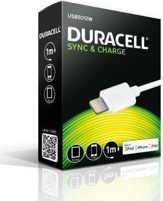 Duracell USB to Lightning Cable White 1m (USB5012W)