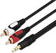 Bridge Cable Cablu Audio 3,5 mm Male - RCA De Sex Masculin Negru 1,5 m 30288