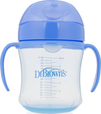 Dr. Brown's Educational Sippy Cup Plastic with Handles Blue for 6m+m+ 180ml