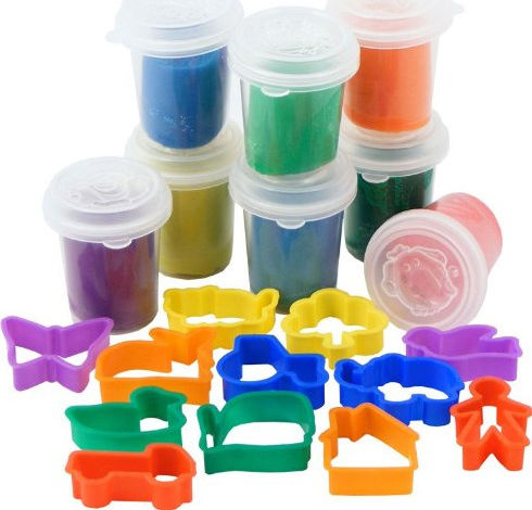 Eddy Toys Set 8 Borcane Plasticină și 12 Forme Borcane Aluat De Modelare cu 8 Culori