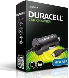 Duracell 1A In-Car Charger Φορτιστής Αυτοκινήτου με Καλώδιο Micro-USB