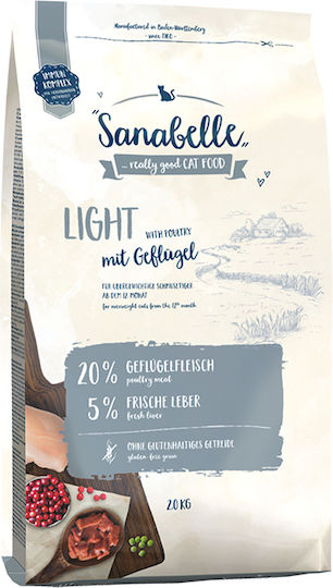 Bosch Petfood Concepts Sanabelle Light Dry Food Diet, Gluten-Free for Adult Sterilized Cats with Poultry 2kg