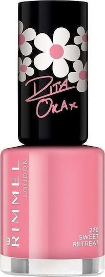 Rimmel 60 Seconds Shades By Rita Ora Glossy Nail Polish Long Lasting Quick Dry Pink 8ml