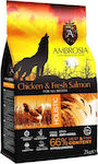 Ambrosia Chicken & Fresh Salmon All Breeds 2kg Trockenfutter ohne Getreide für erwachsene Hunde mit Lachs und Huhn