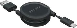 Belkin Ausziehbar USB 2.0 auf Micro-USB-Kabel Schwarz 0.8m (F3U151CW2) 1Stück