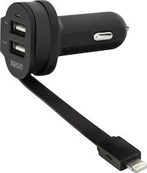 Xqisit Φορτιστής Αυτοκινήτου με Θύρες 2xUSB-A και Καλώδιο Lightning Xqisit Φορτιστής Αυτοκινήτου με Θύρες 2xUSB-A και Καλώδιο Lightning
