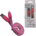 Volte-Tel Geflochten / Flach USB 2.0 auf Micro-USB-Kabel Rosa 1m (8135910) 1Stück