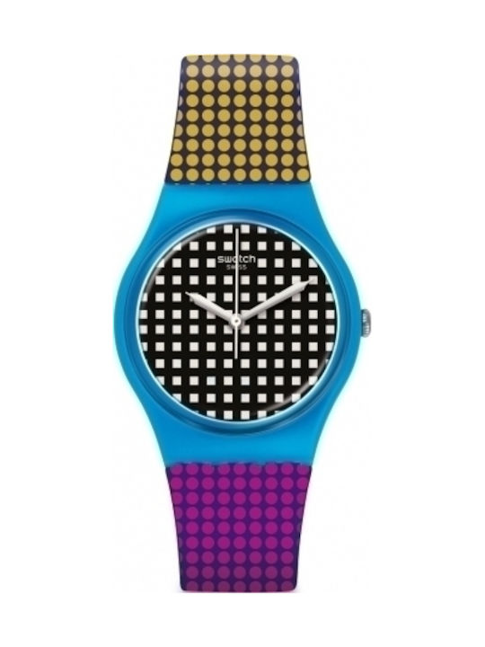 Swatch Behind Wall Watch with Rubber Strap