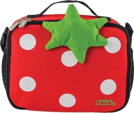 Polo Strawberry School Insulated Shoulder Lunch Bag 3lt Red