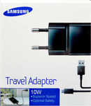 Samsung Φορτιστής με Θύρα USB-A και Καλώδιο micro USB 10W Μαύρος (ETA-U90EB + ECB-DU5ABE)
