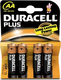 Duracell Plus Αλκαλικές Μπαταρίες AA 1.5V 4τμχ