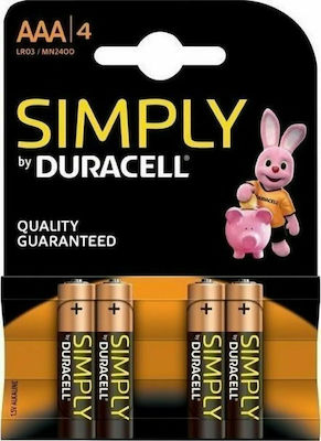 Duracell Simply Αλκαλικές Μπαταρίες AAA 1.5V 4τμχ