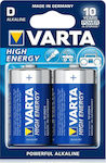 Varta High Energy Αλκαλικές Μπαταρίες D 1.5V 2τμχ