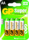 GP Batteries Super Baterii Alcaline AA 1.5V 4buc