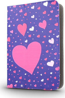 Hearts Flip Cover Piele artificială Multicolor (Universal 7-8" - Universal 7-8") GSM013594