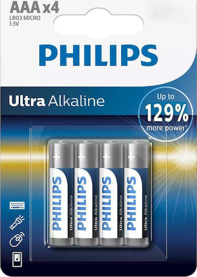Philips Ultra Алкални Батерии AAA 1.5V 4бр