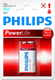 Philips PowerLife Αλκαλική Μπαταρία 9V 1τμχ