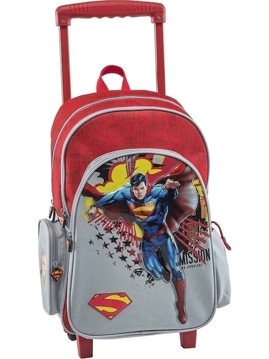 Graffiti Superman School Bag Trolley Elementary, Elementary in Red color