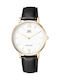 Q&Q Q974J121Y Watch Battery with Black Leather Strap Q974J121Y