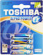 Toshiba Alpha Power Αλκαλικές Μπαταρίες AAA 1.5V 4τμχ