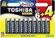Toshiba Alkaline Batteries AA 1.5V 10pcs