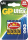 GP Batteries Ultra Plus Αλκαλικές Μπαταρίες AAA 1.5V 4τμχ