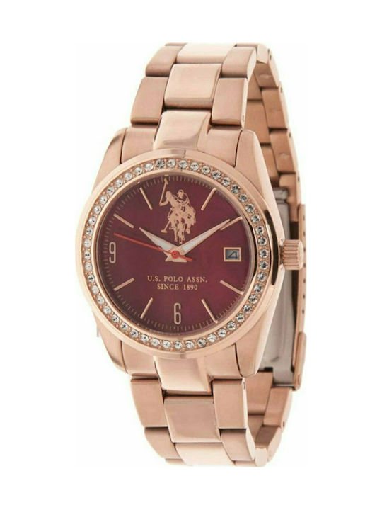 U.S. Polo Assn. Watch with Pink Gold Metal Bracelet USP5378BU