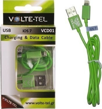 Volte-Tel USB to Lightning Cable Πράσινο 1m (DA-IP-DATIP57GR)