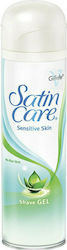 Gillette Satin Care Sensitive Skin Gel Ξυρίσματος με Αλόη για Ευαίσθητες Επιδερμίδες 200ml