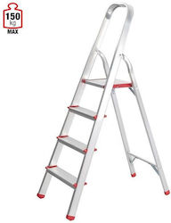 Vesta Ladder Aluminum with 3+1 Steps 128cm Vesta Ladder Aluminum with 3+1 Steps 128cm