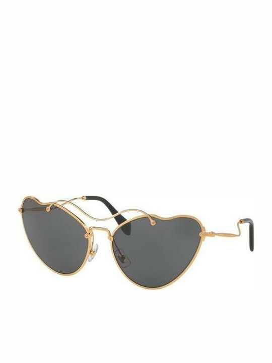 Miu Miu MU 55RS 7OE1A1 Women's Sunglasses with Gold Metal Frame and Transparent Lens 55RS/7OE1A1