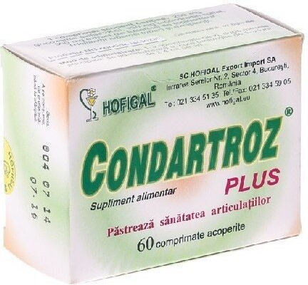 Hofigal Condartroz Plus Supliment Pentru Sănătatea Articulațiilor și Oaselor 60 Comprimate