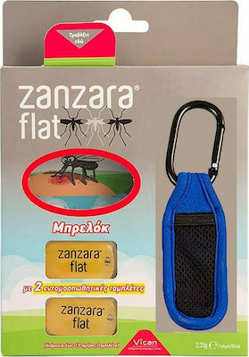 Vican Insect Repellent Keychain Blue Zanzara Flat for Kids