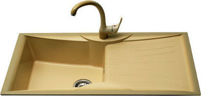 Crown R-61 Economic 6862 Drop-In Spüle Links aus Verbundgranulat B99.5xT51cm Granite White