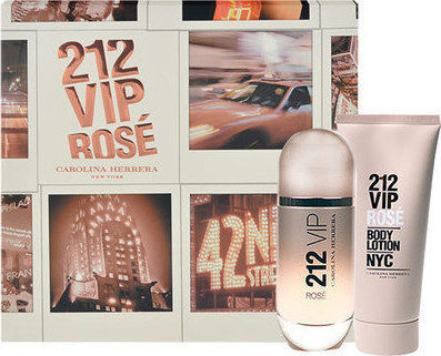 Carolina Herrera 212 Vip Rose Eau de Parfum 50ml & Body Lotion 100ml Women's Fragrance Set with Eau de Parfum