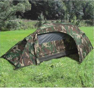 Mil-Tec Woodland 1-man Tent Recom Καλοκαιρινή Σκηνή Camping Igloo Χακί με Διπλό Πανί για 1 Άτομο 240x135x85εκ.