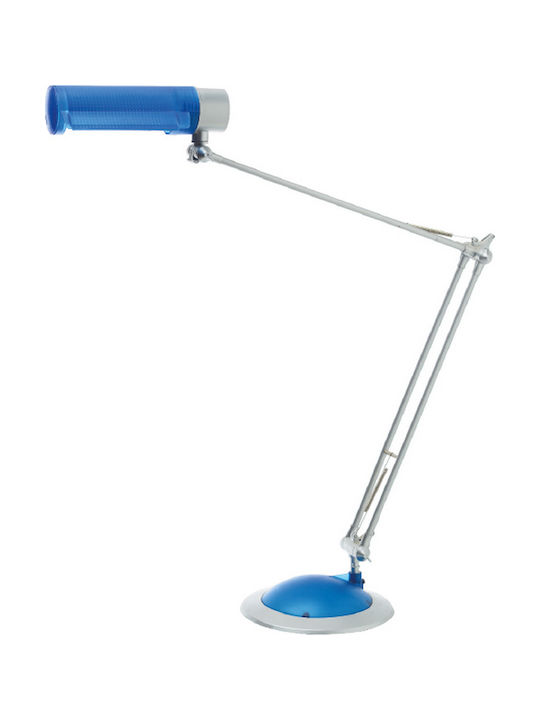 Aca Bürobeleuchtung mit klappbarem Arm für E27 Lampen in Blau Farbe
