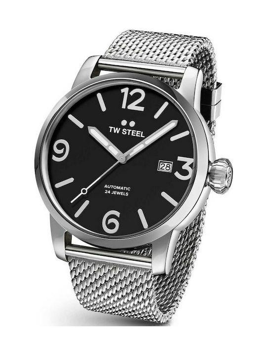 TW Steel Watch Automatic with Silver Metal Bracelet