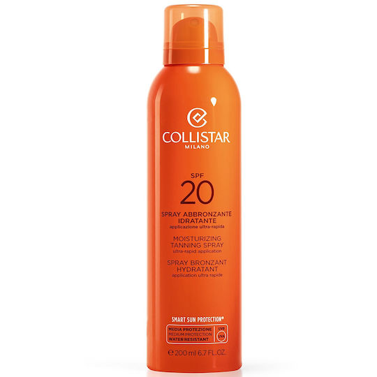 Collistar Moisturizing Tanning Spray Αδιάβροχη Αντηλιακή Λοσιόν Σώματος SPF20 σε Spray 200ml