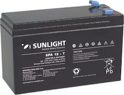 SunLight SPA 12-7 (F1) 4.8mm Baterie UPS cu Capacitate 7Ah și Tensiune 12V