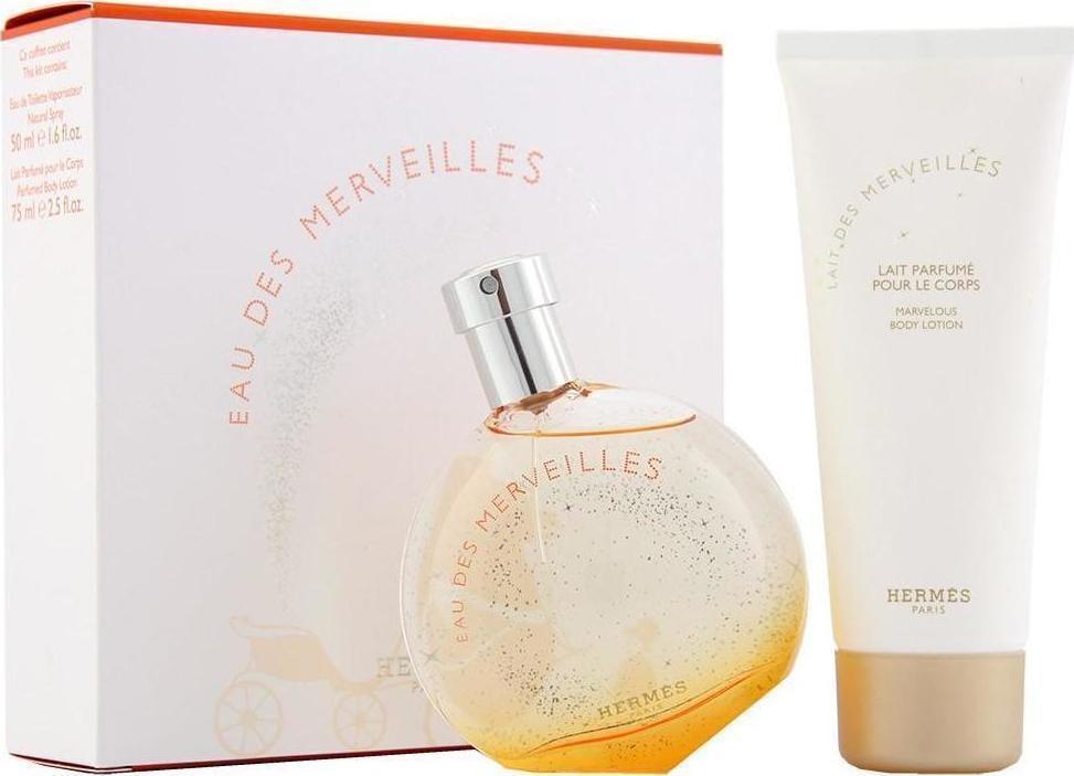 Hermes Eau Des Merveilles Eau de Toilette 50ml & Body Lotion 75ml