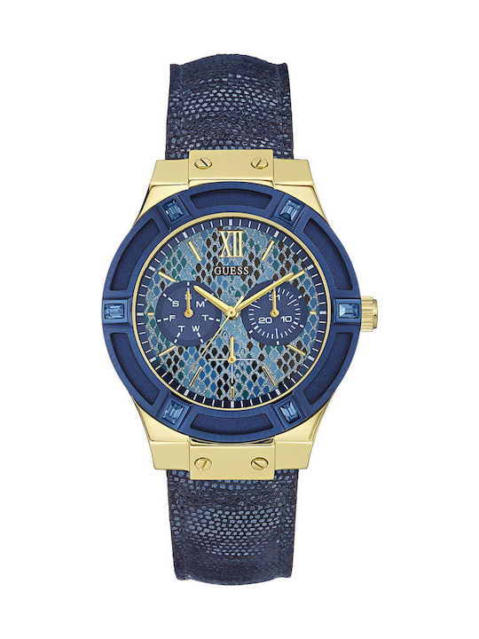 Guess Uhr mit Blau Stoffarmband W0289L3